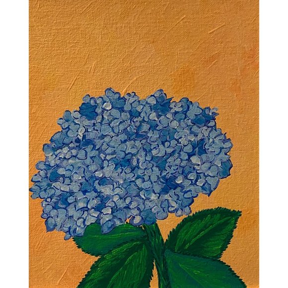 Blue Hydrangea Blues 8 x 10 Acrylic Painting, Artist Signed, Framed - Picture 4 of 7